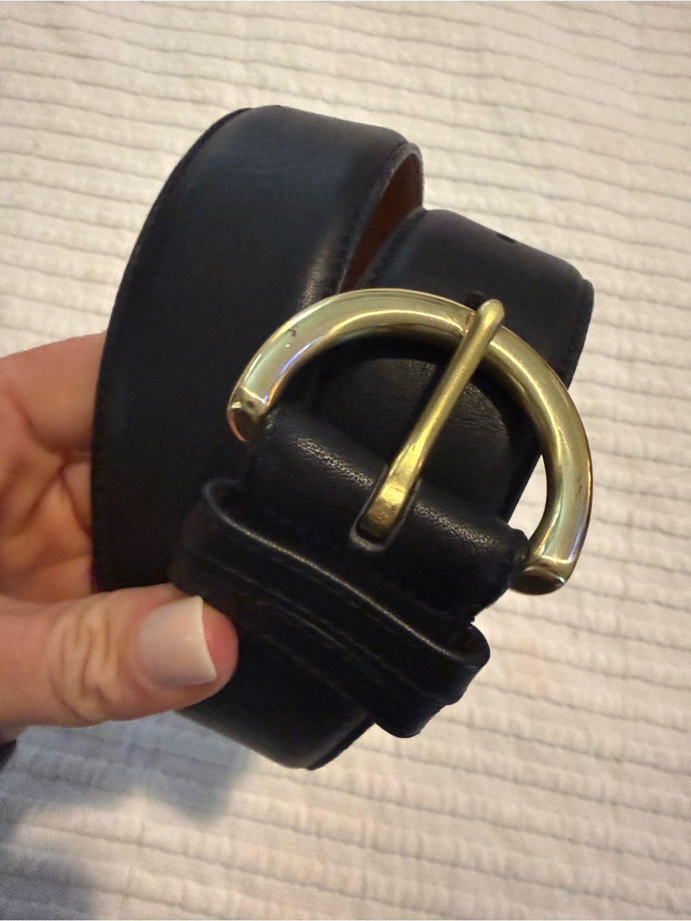 Coach Black Leather Belt with Gold Buckle EUC C000